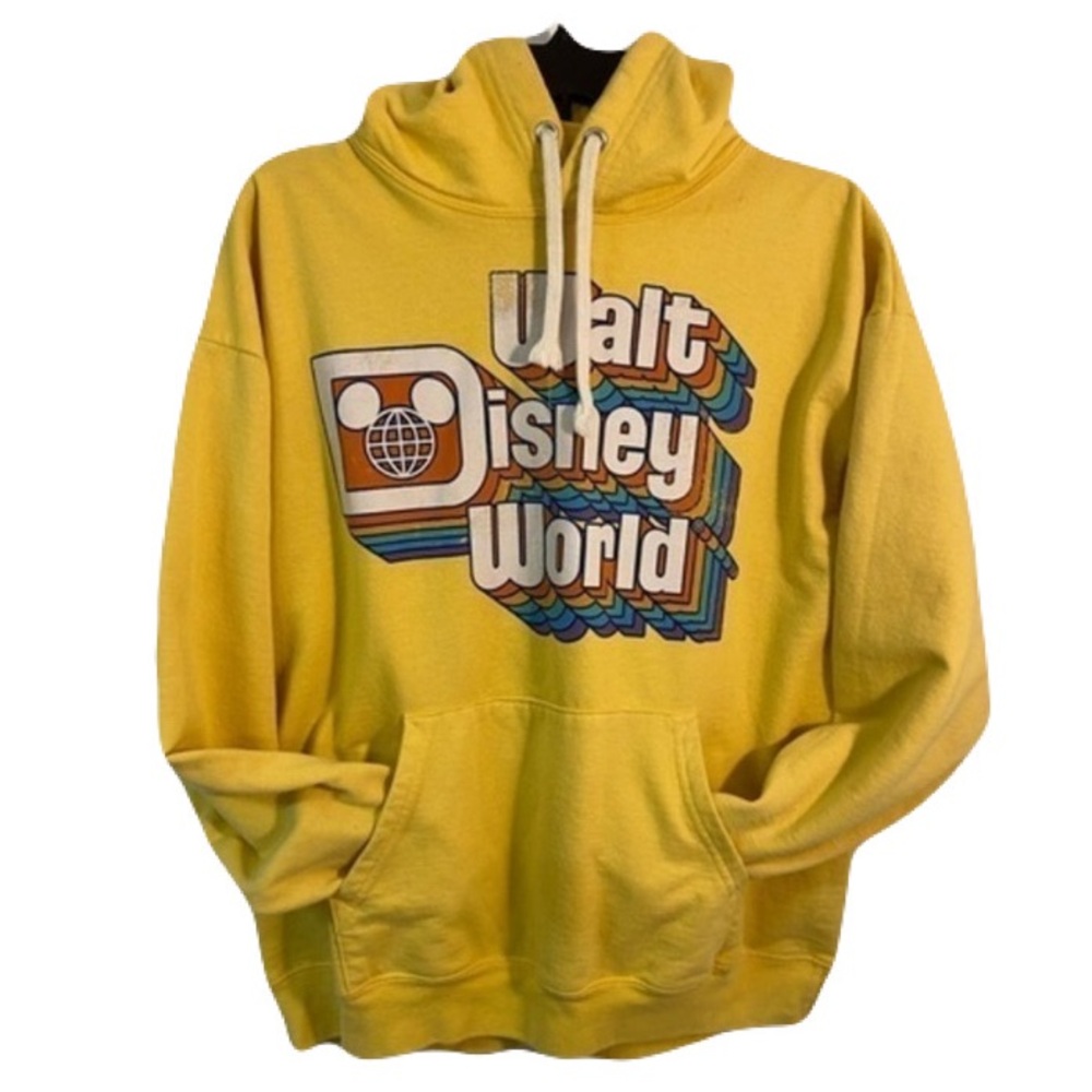 Sale🖤Disney Parks Yellow Distressed Retro Hoodie 2020 Adult Large Unisex